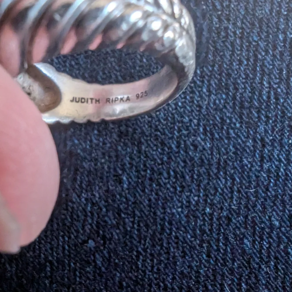 Judith Ripka Citrine and Green Peridot Ring, Size 7 - Picture 4 of 4